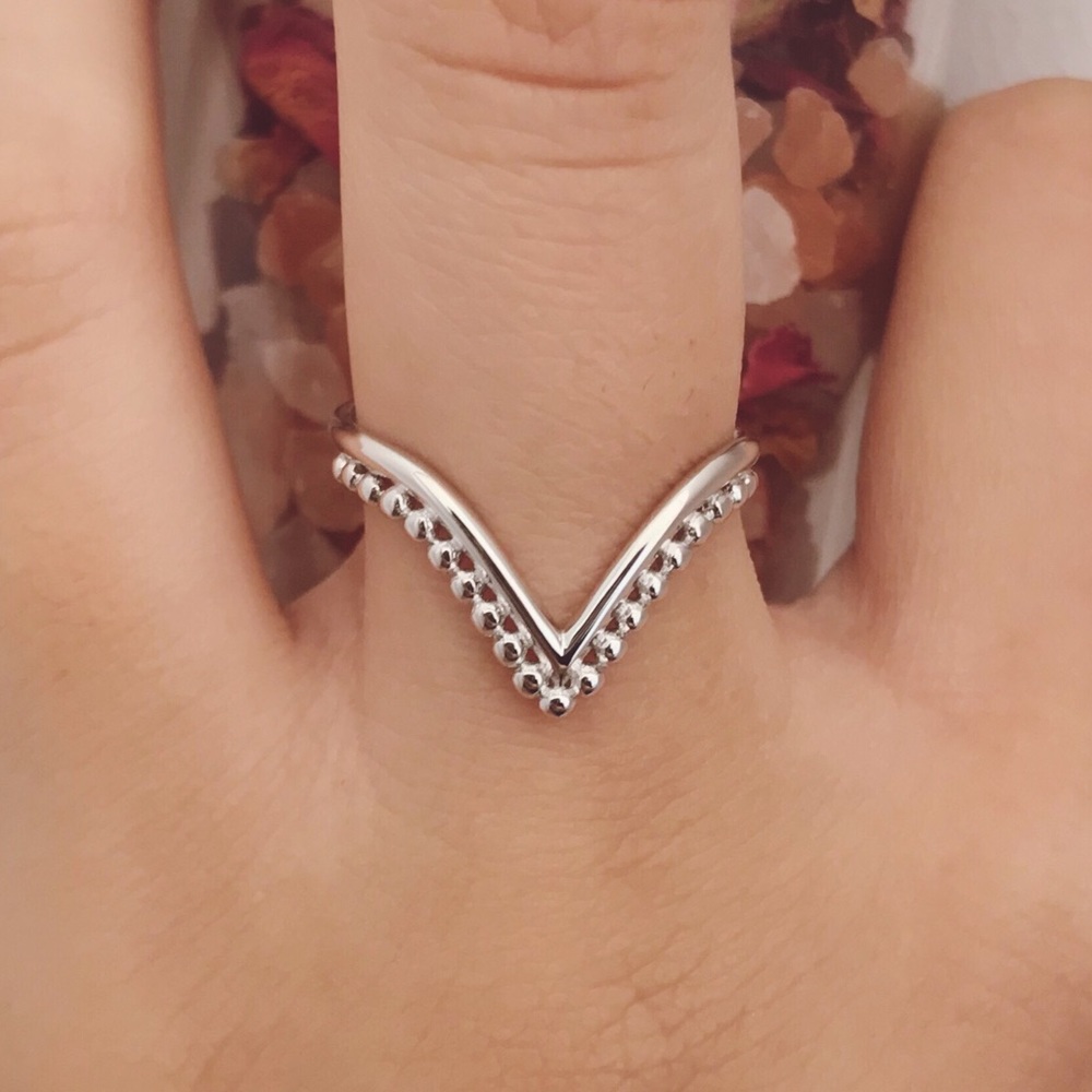 V Ring Sterling Silver